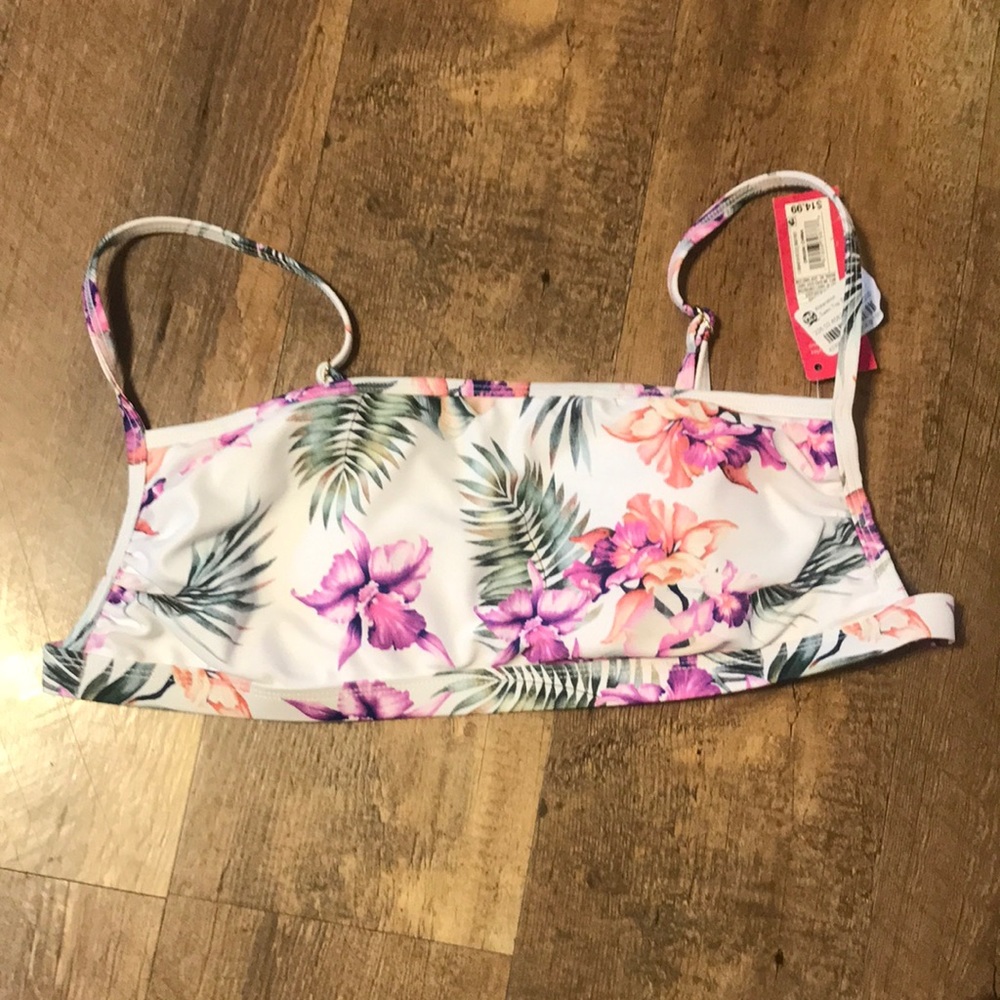 white floral bikini top